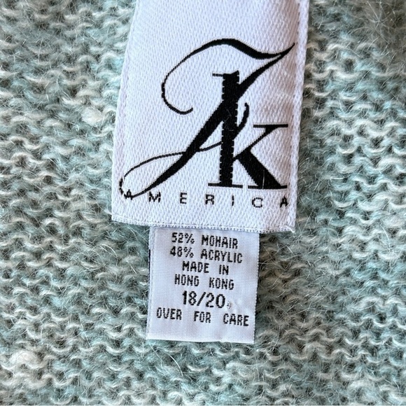 Vintage Mohair Blend Argyle Sweater 90s Pastel Knit Made In Hong Kong Cozy - Picture 11 of 12